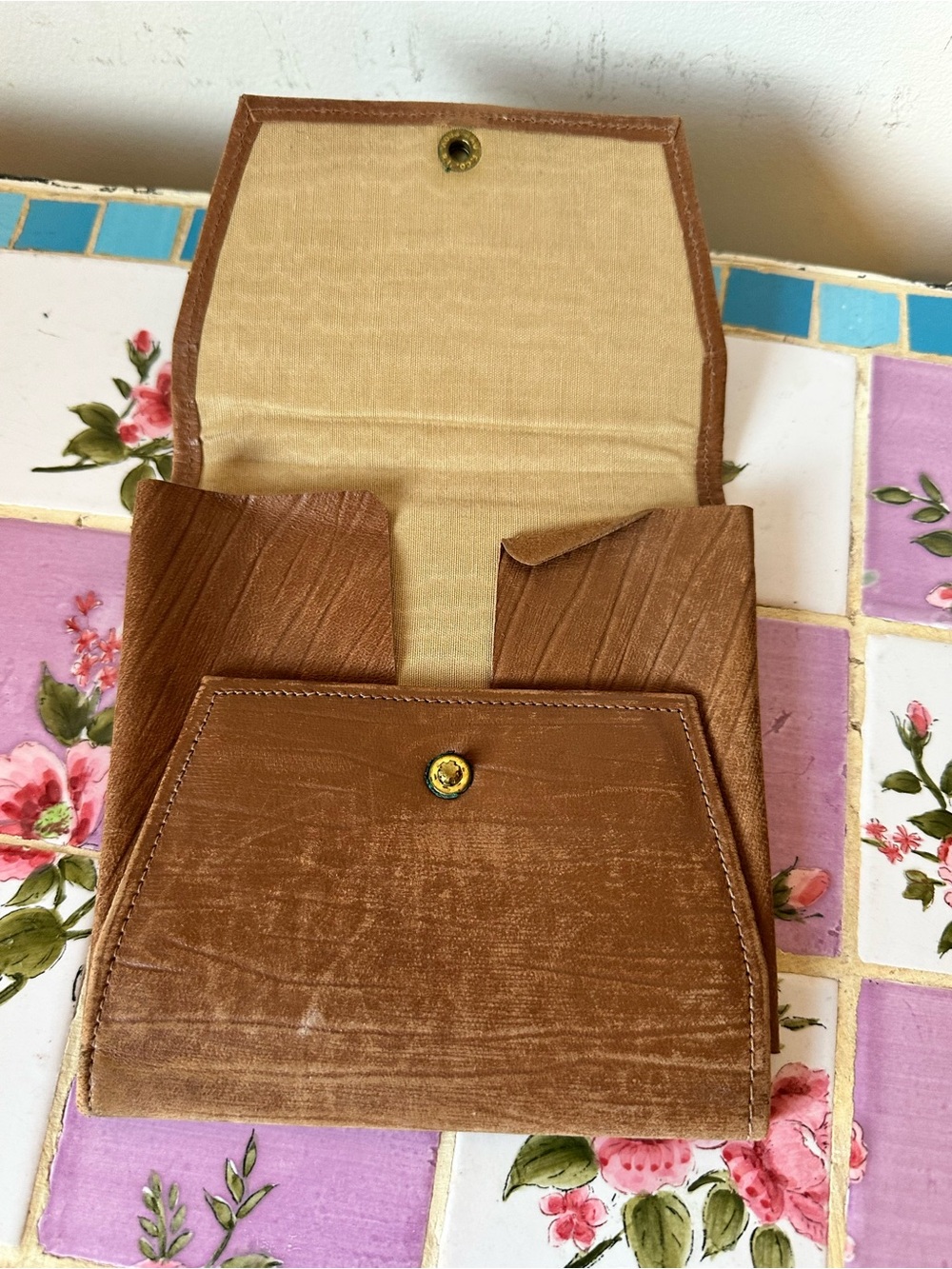 Vintage Brown 'Handkerchiefs' Cosmetic Pouch - Picture 4 of 5